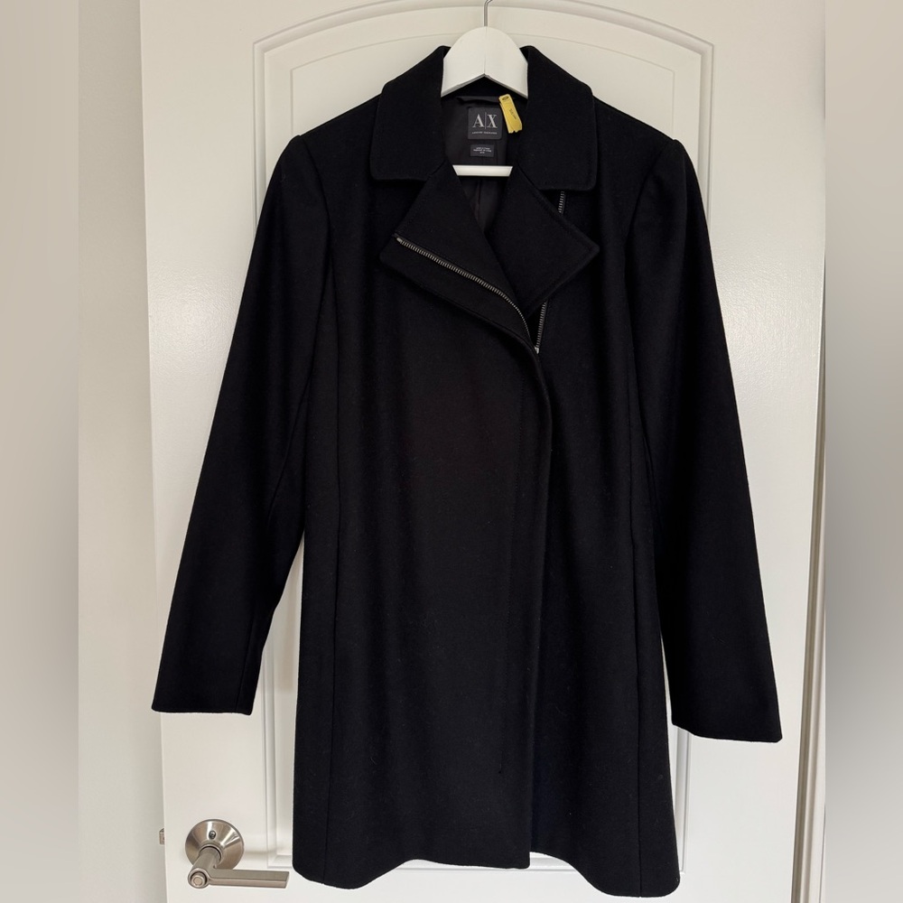 Armani Exchange wool coat, Black, Size M